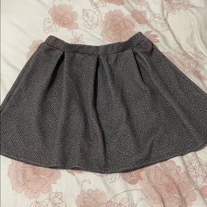 Simple Grey Pleated Skirt